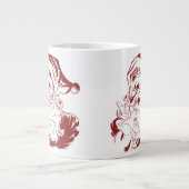 サンタすてきクロースが赤おもしろいレトロメリークリスマス ジャンボコーヒーマグカップ (正面)