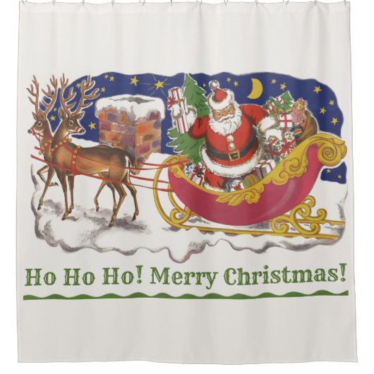 サンタすてきクロースとスリー シャワーカーテン (正面)