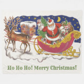 サンタすてきクロースとスリー フリースブランケット (正面(横))