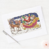 サンタすてきクロースとスリー 長方形シール (封筒)