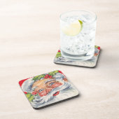 サンタすてきクロースと帽子 コースター (右側)