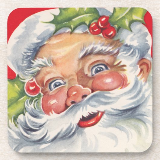 サンタすてきクロースと帽子 コースター (正面)