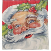 サンタすてきクロースと帽子 シャワーカーテン (正面)