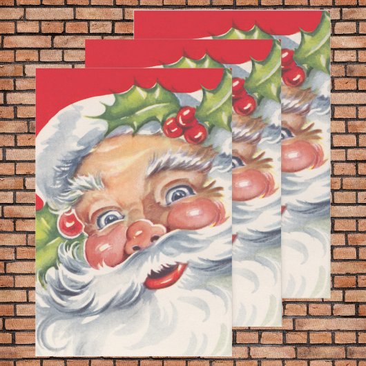 サンタすてきクロースと帽子 ラッピングペーパーシート