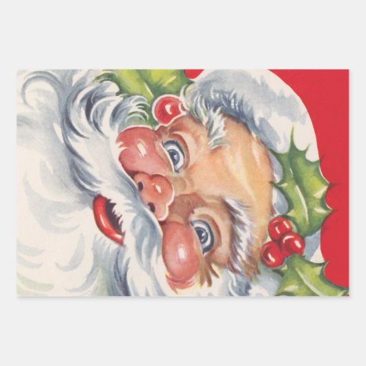 サンタすてきクロースと帽子 ラッピングペーパーシート (正面)