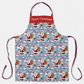サンタすてきクロースと雪だるまクリスマスパターン エプロン (正面)