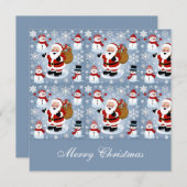 サンタすてきクロースと雪だるまクリスマス シーズンカード (正面/裏面)