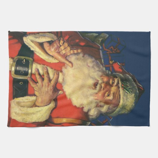 サンタすてきクロースのおもちゃつき キッチンタオル (横)