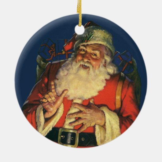 サンタすてきクロースのおもちゃつき セラミックオーナメント (裏面)