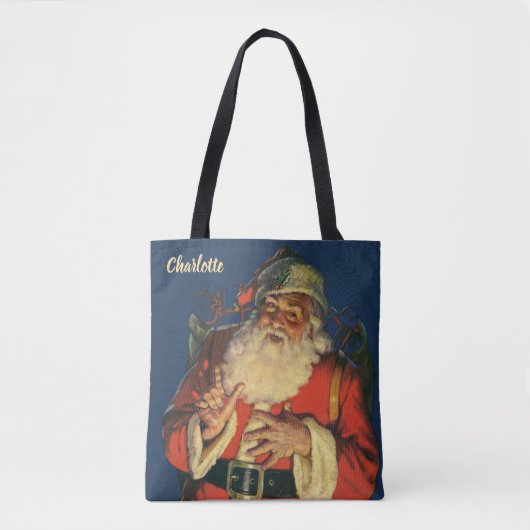 サンタすてきクロースのおもちゃつき トートバッグ (正面)