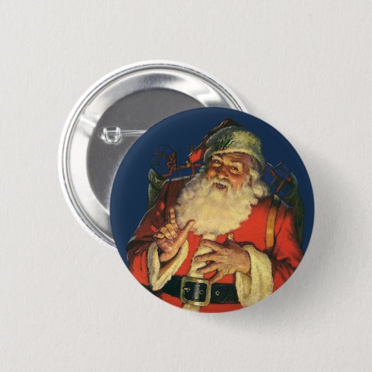 サンタすてきクロースのおもちゃつき 缶バッジ (正面&裏面)