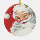 サンタすてきクロースのワイン セラミックオーナメント (正面)