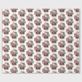 サンタすてきクロースクラシッククリスマスパターン ラッピングペーパー (フラット)