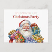 サンタすてきクロースクラシッククリスマス インビテーションポストカード (正面)