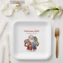 サンタすてきクロースクラシッククリスマス ペーパープレート