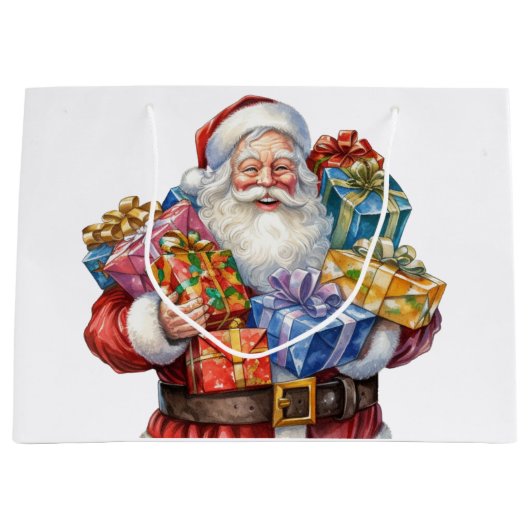 サンタすてきクロースクラシッククリスマス ラージペーパーバッグ (正面)