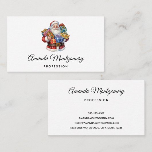 サンタすてきクロースクラシッククリスマス 名刺 (正面/裏面)