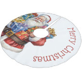 サンタすてきクロース伝統的クリスマス ブラッシュドポリエステルツリースカート (アングル)