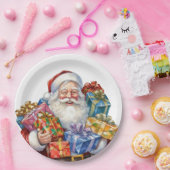 サンタすてきクロース伝統的クリスマス ペーパープレート (パーティー)