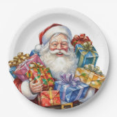 サンタすてきクロース伝統的クリスマス ペーパープレート (正面)