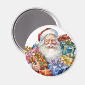 サンタすてきクロース伝統的クリスマス マグネット (正面/裏面)
