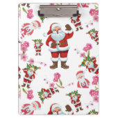 サンタすてきクロース&ピンクフローラクリスマス クリップボード (正面)