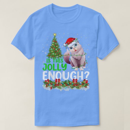 サンタすてきバリ猫 Tシャツ (デザイン正面)