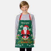 サンタすてきメリークリスマスキャンディーキーンGREEN エプロン (着用した状態)