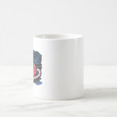 サンタそりで贈り物をするネコ型サンタ コーヒーマグカップ (中央)