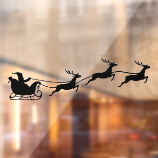 サンタそりとトナカイのクリスマスウィンドウステッカー ウィンドウサイン