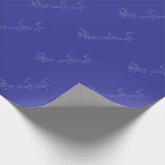 サンタそりとトナカイのクリスマス ラッピングペーパー (角)