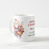 サンタそりとトナカイの子供 コーヒーマグカップ (正面左)