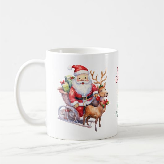 サンタそりとトナカイの子供 コーヒーマグカップ (左)