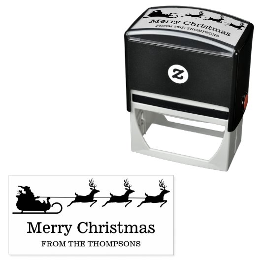 サンタそりとトナカイカスタム文字 セルフインキングスタンプ (インサイチュ)