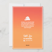 サンタそりとトナカイ飛んでいるを日没の空に シーズンカード (裏面)