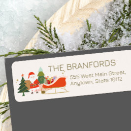 サンタそりにクリスマスプレゼント ラベル