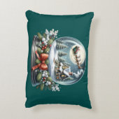 サンタそりに乗るスノーグローブワンダーランド アクセントクッション (裏面(縦))