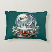 サンタそりに乗るスノーグローブワンダーランド アクセントクッション (裏面)