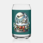 サンタそりに乗るスノーグローブワンダーランド ガラス缶 (裏面)