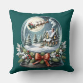 サンタそりに乗るスノーグローブワンダーランド クッション (裏面)