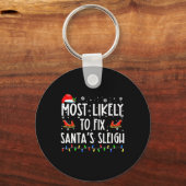 サンタそりのクリスマスを直す可能性が信じ最も高い キーホルダー (正面)