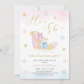 サンタそりのクリスマスギフトホリデージェンダーの表示 招待状 (正面)