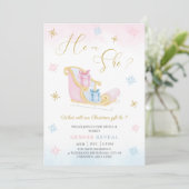 サンタそりのクリスマスギフトホリデージェンダーの表示 招待状 (スタンド正面)