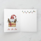サンタそりのクリスマスツリー折り畳みグリーティングカード カード (内部)