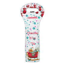 サンタそりの青ピンクのクリスマススターズがパーソナライズ