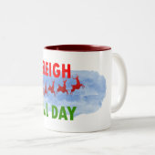 サンタそりは一日中かわいいクリスマスキャンディ ツートーンマグカップ (正面右)