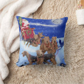 サンタそりを引っ張ったアイレダレス装飾用クッション クッション (ブランケット)