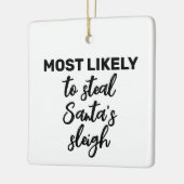 サンタそりを盗みそうだ セラミックオーナメント (左)