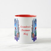 サンタそりを見ている子どもパーソナライズされた マグカップ (中央)