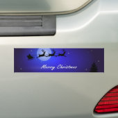 サンタそりムーンメリークリスマス バンパーステッカー (車上)
